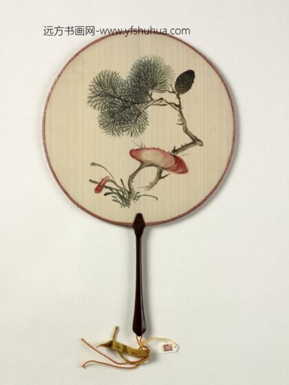 清人画松芝成扇 1.jpg