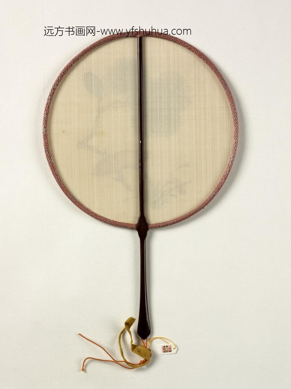 清人画松芝成扇-