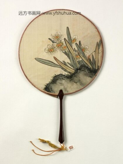 清人画水仙成扇 1.jpg