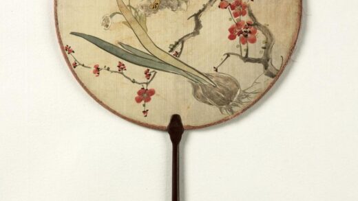 清人画红梅水仙成扇 1.jpg