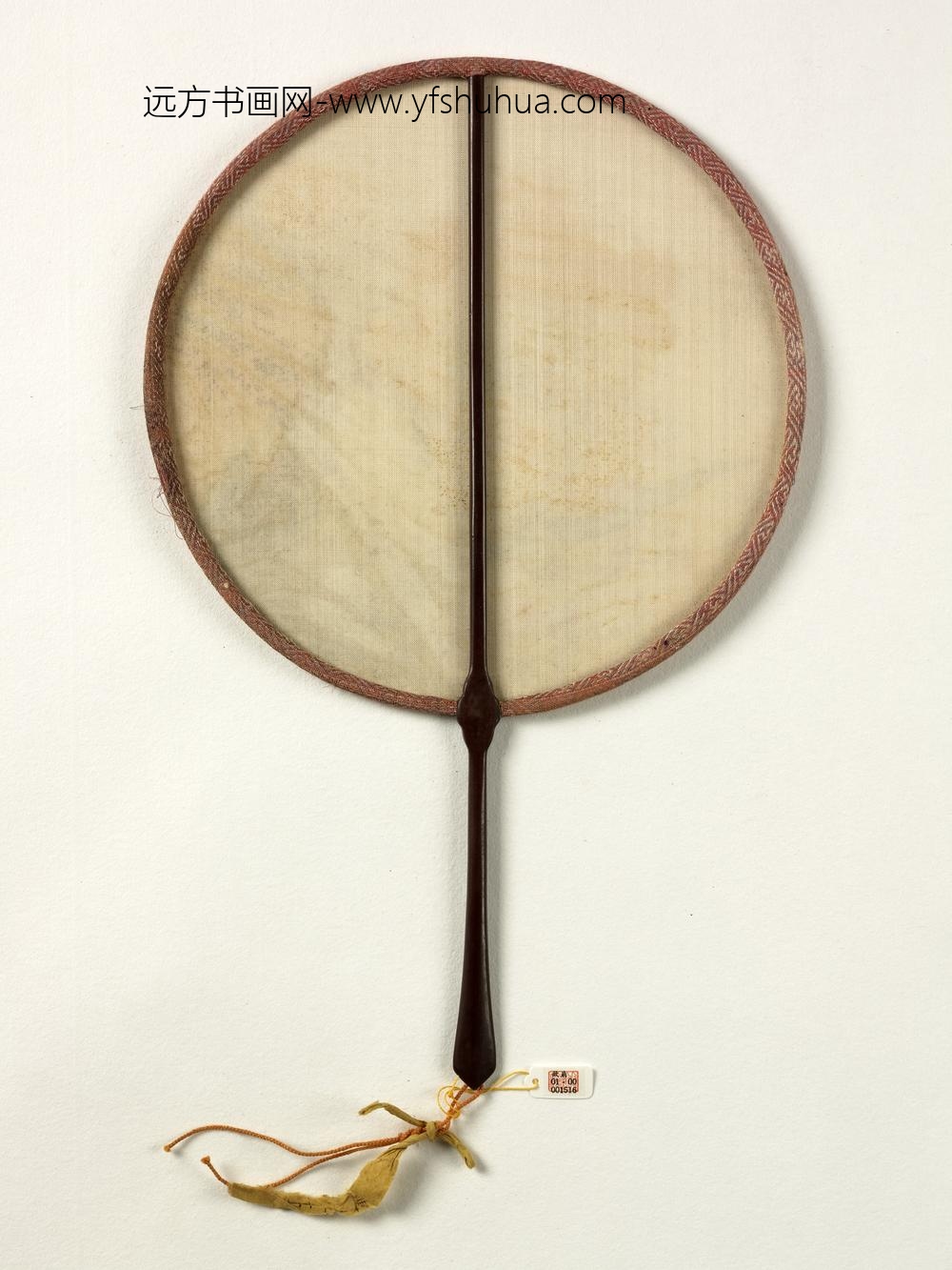 清人画红梅水仙成扇-