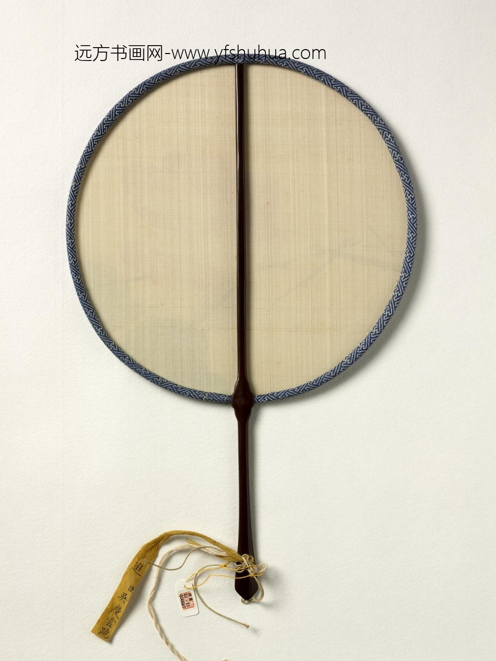 清人画荷花成扇-