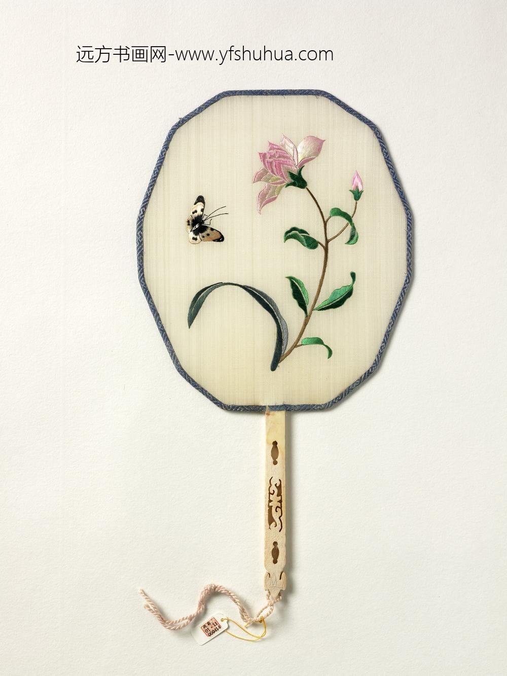 清人绣花卉成扇-