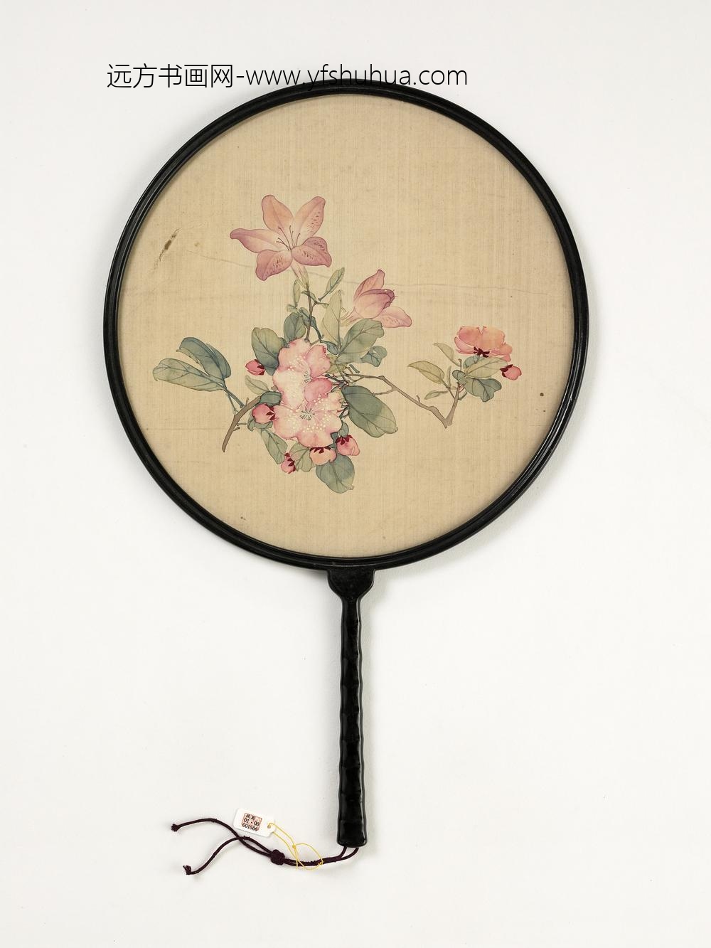 清人花卉成扇-