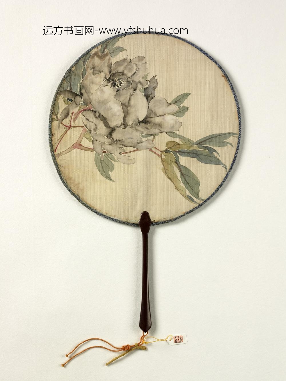 清人花卉成扇-