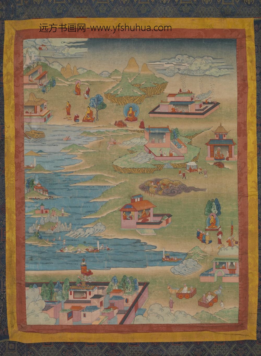 清佛传图唐卡轴