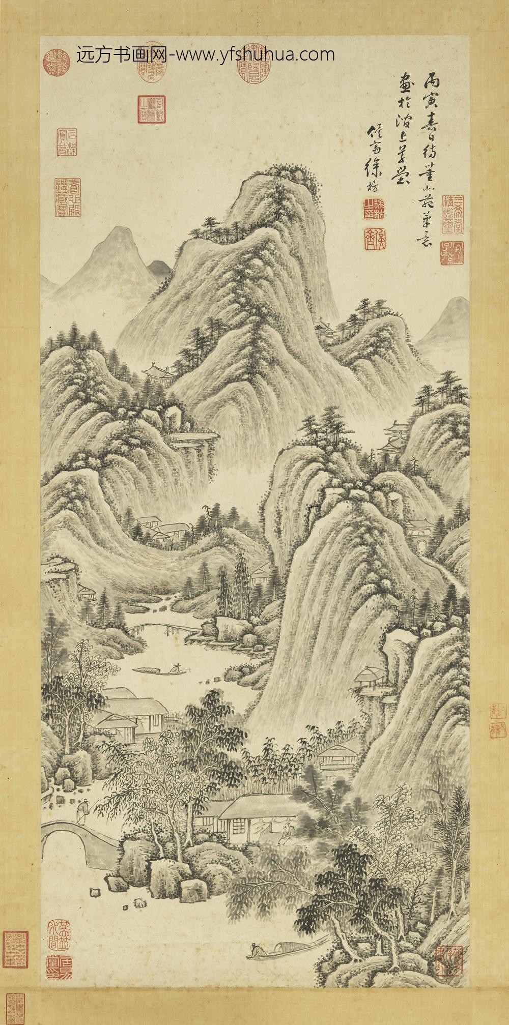 清徐枋仿董源笔意轴