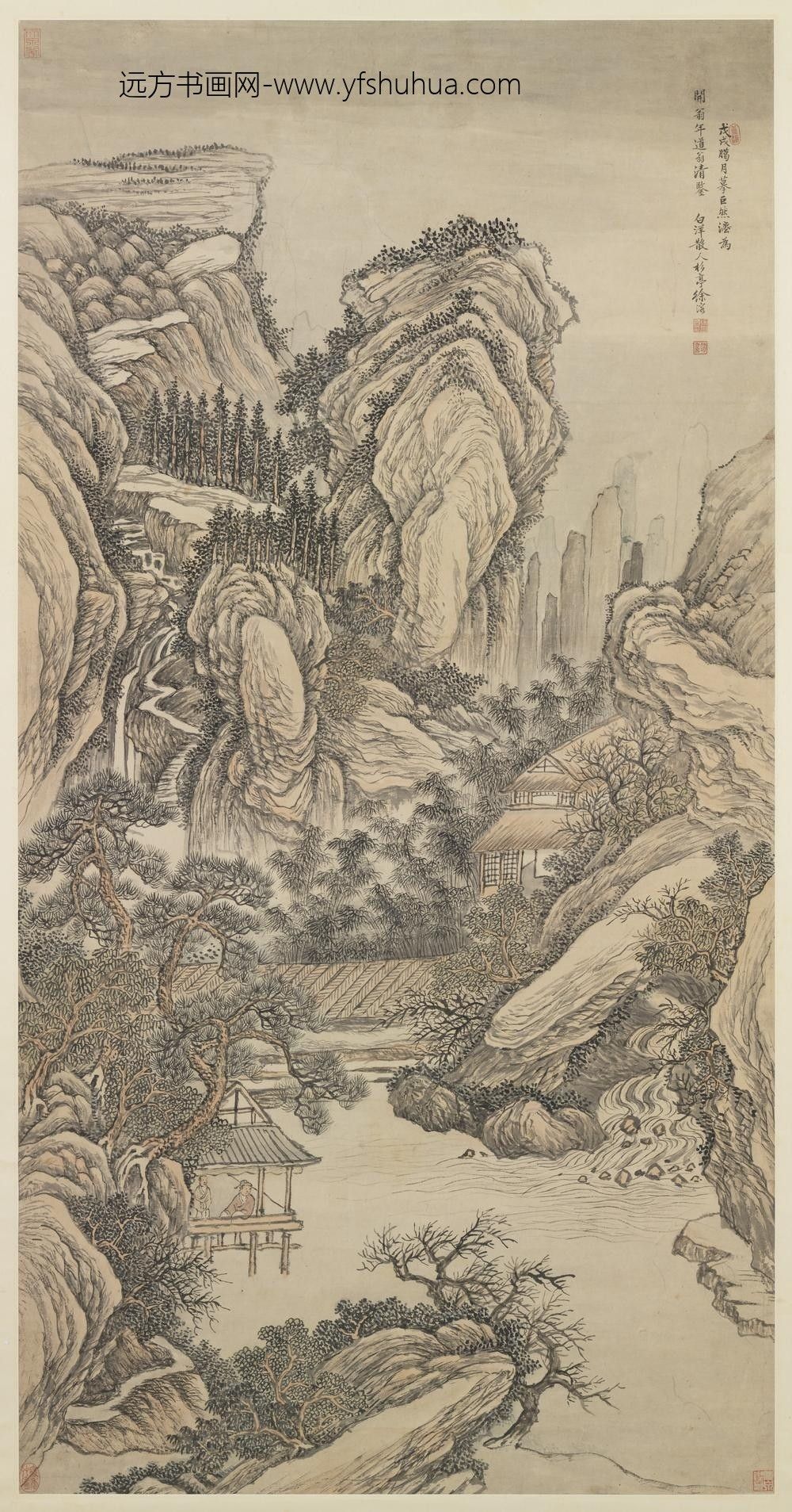 清徐溶仿巨然山水轴