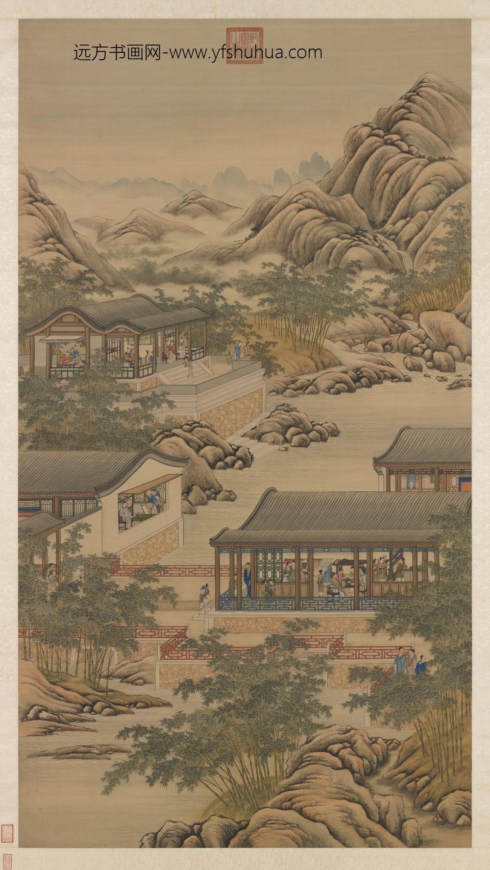 清画院画十二月月令图十月轴