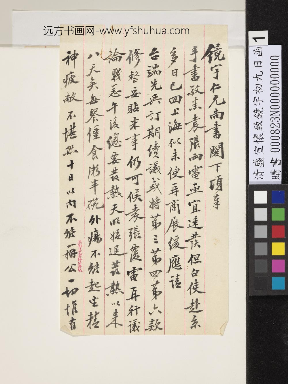 清盛宣怀致镜宇初九日函-