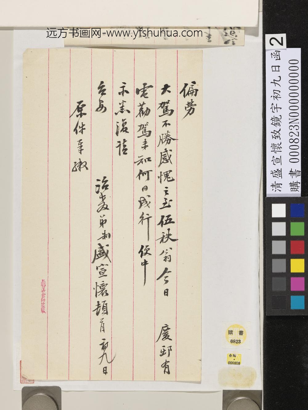 清盛宣怀致镜宇初九日函-