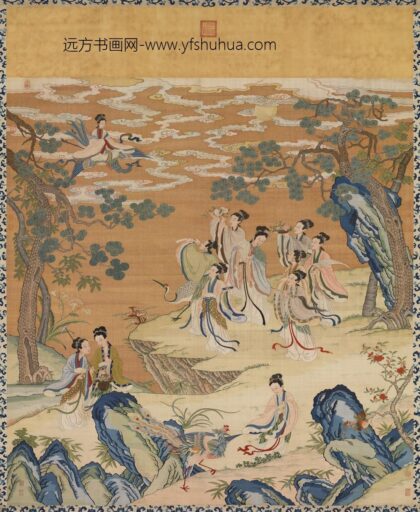 清缂丝群仙祝寿轴.jpg