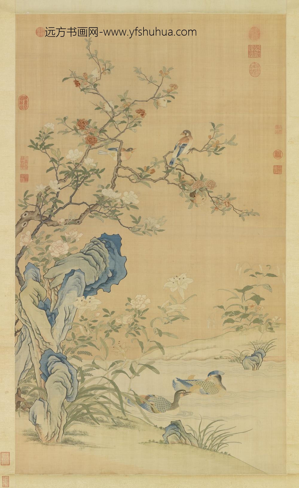 清缂丝香国流霞轴