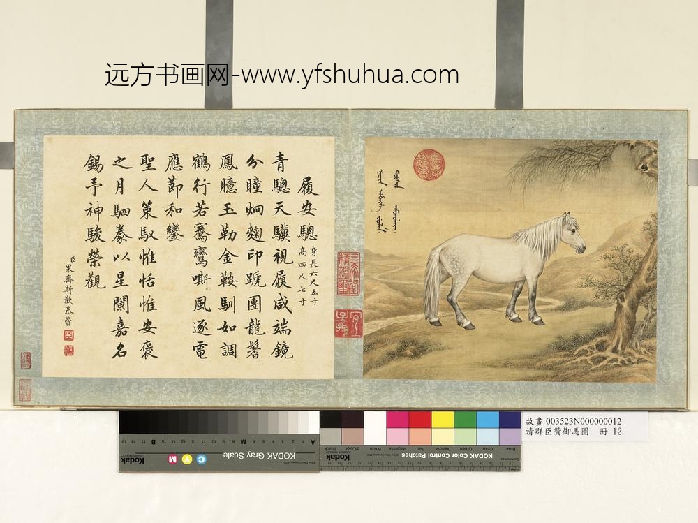 清群臣赞御马图册-清人履安骢