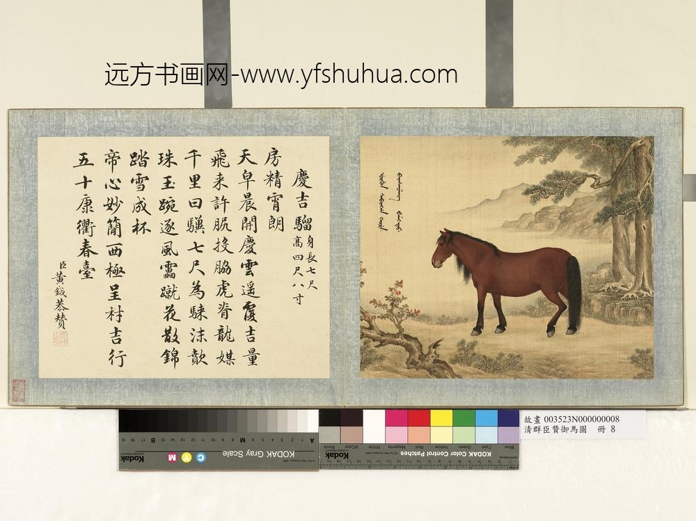 清群臣赞御马图册-清人庆吉骝