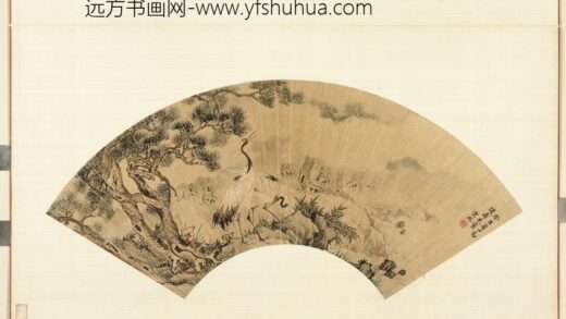 清花卉画册册 清宋照灵芝仙鹤.jpg