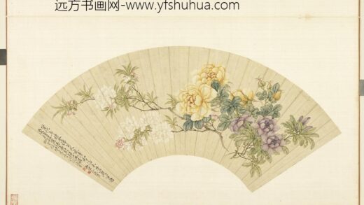 清花卉画册册 清张莘碧桃月季.jpg