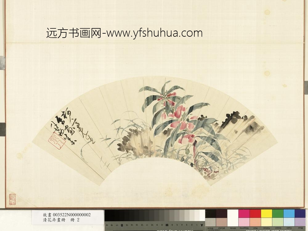 清花卉画册册-清朱本画凤仙花