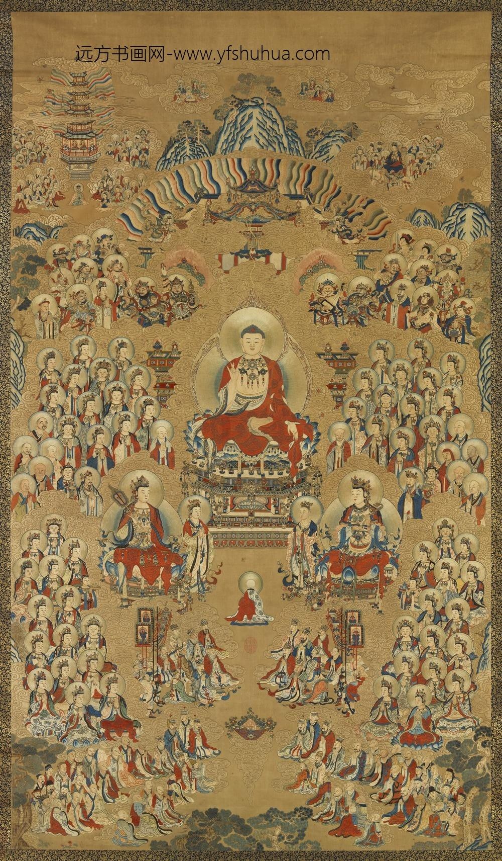 清长生佛会图轴