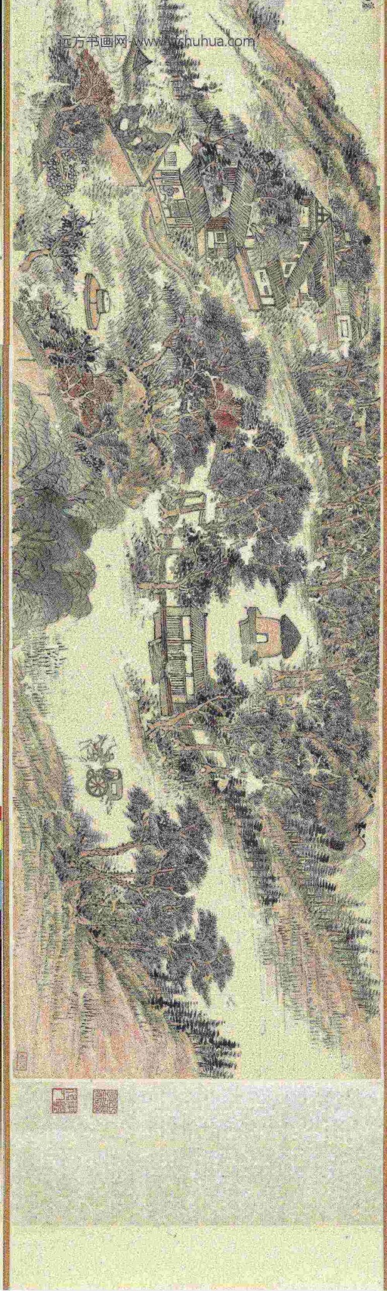 清陈澧跋朱启仁画墓田耕读图卷_