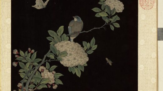 漆笺画册册 绣球花蝶及鸟.jpg