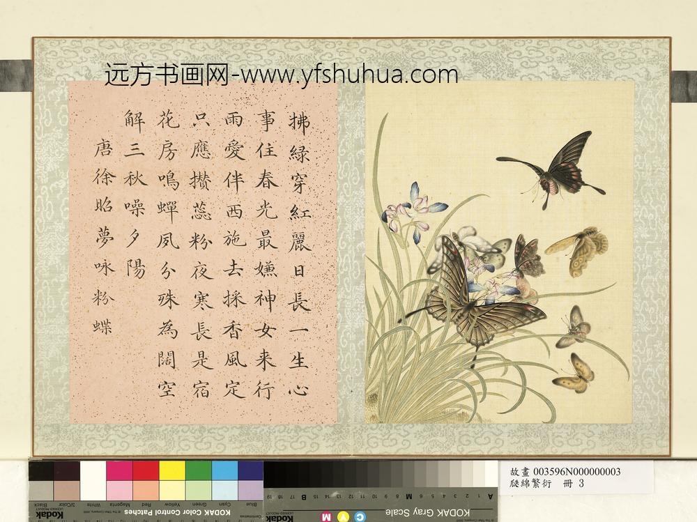 瓞绵繁衍册-画唐徐昭梦咏粉蝶