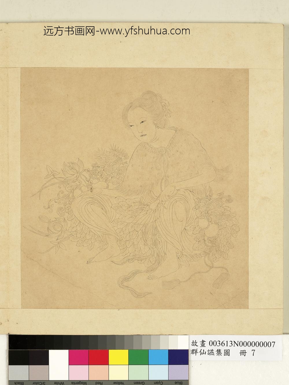 群仙燕集图册-仙女与花卉