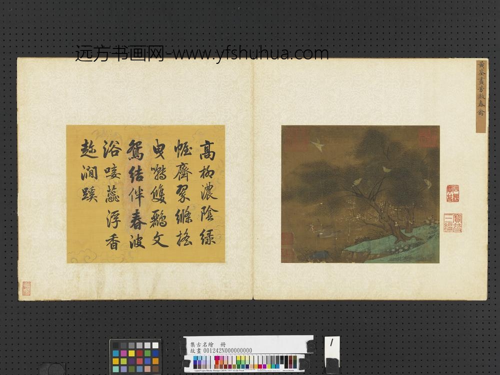 集古名绘册-五代黄筌芳溆春禽