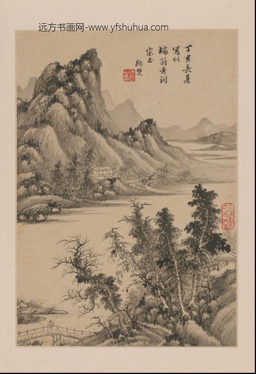 SS-清代-德梵-山水册页-()