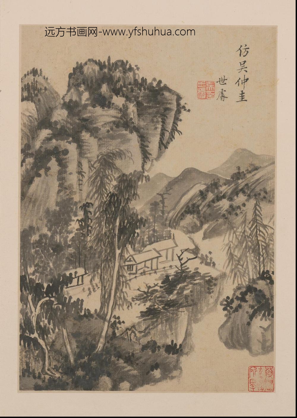 SS-清代-德梵-山水册页-()
