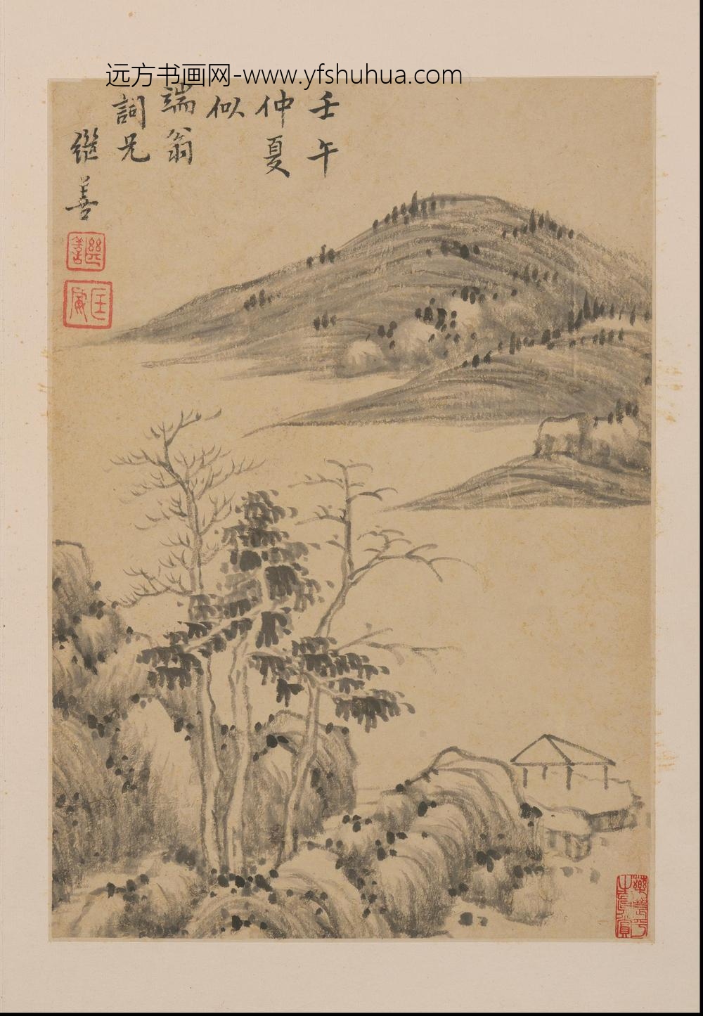 SS-清代-德梵-山水册页-()
