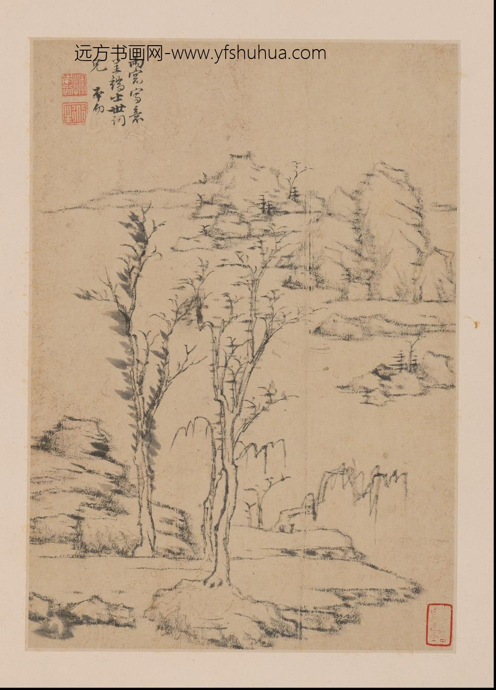 SS-清代-德梵-山水册页-()