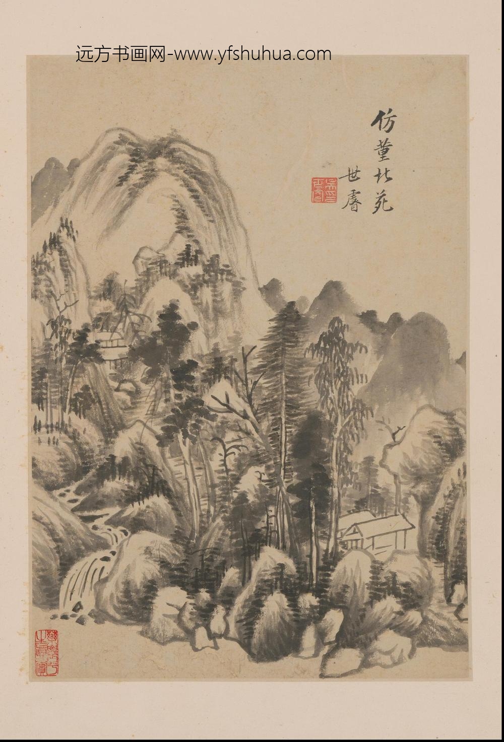 SS-清代-德梵-山水册页-()