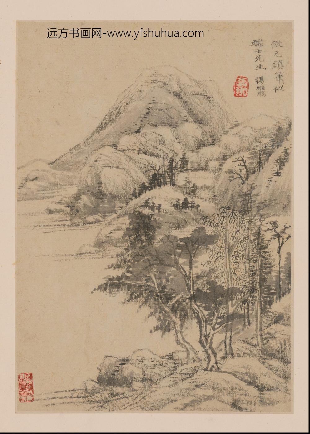 SS-清代-德梵-山水册页-()