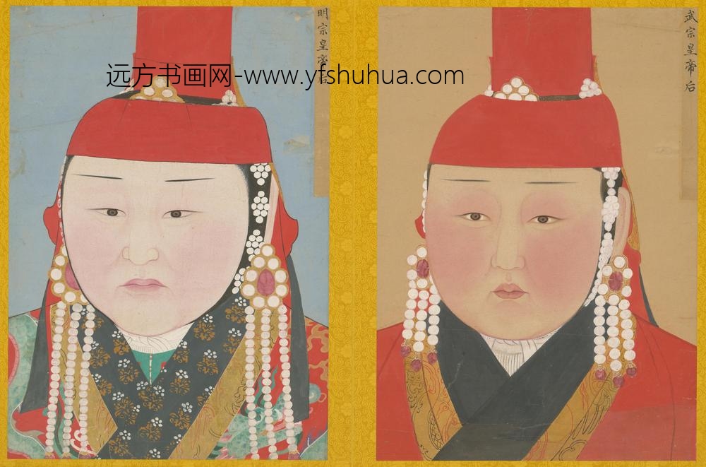 YR-元代-佚名-元人画元后妃太子像册-()