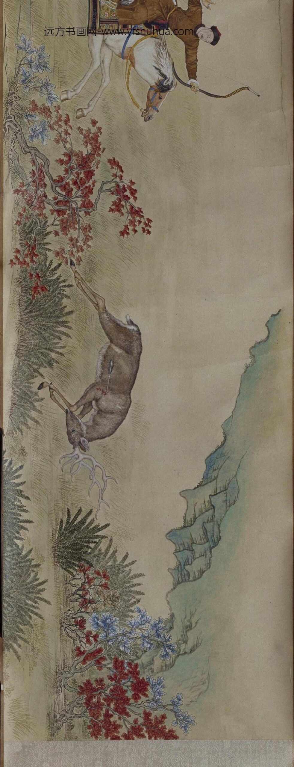 乾隆帝及妃威弧获鹿图卷_