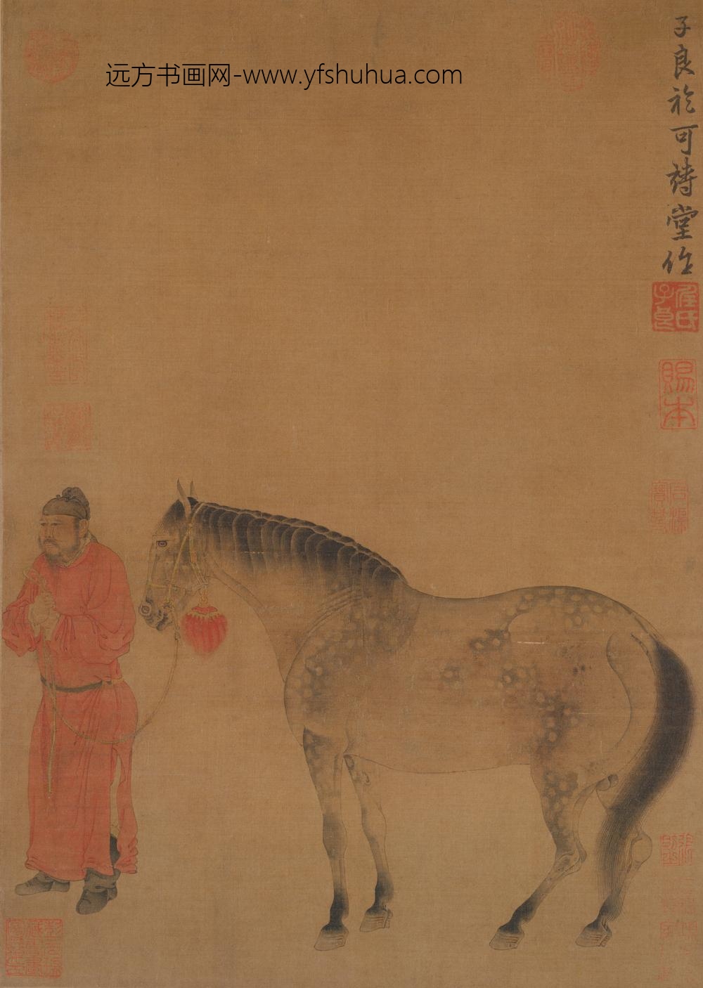 任贤佐人马图轴