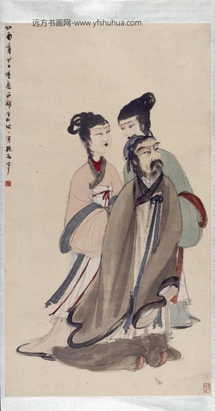 傅抱石东山携姬图轴.jpg