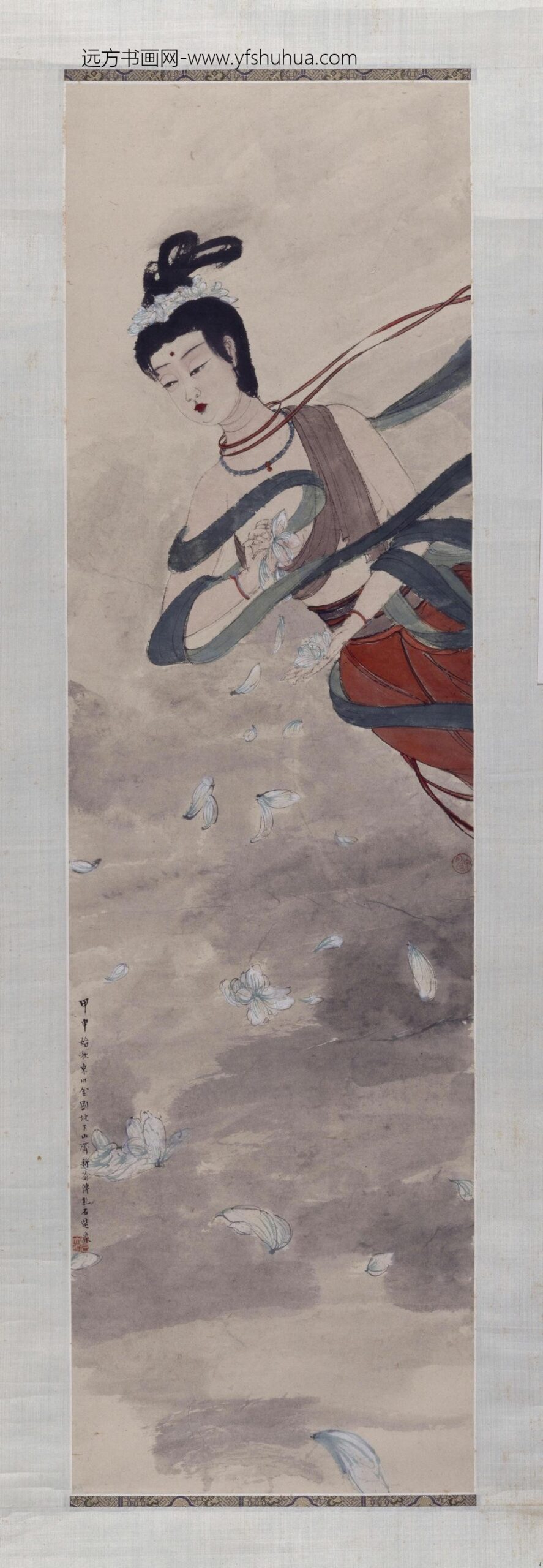 傅抱石天女散花图轴
