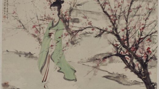 傅抱石桃花仕女图轴.jpg