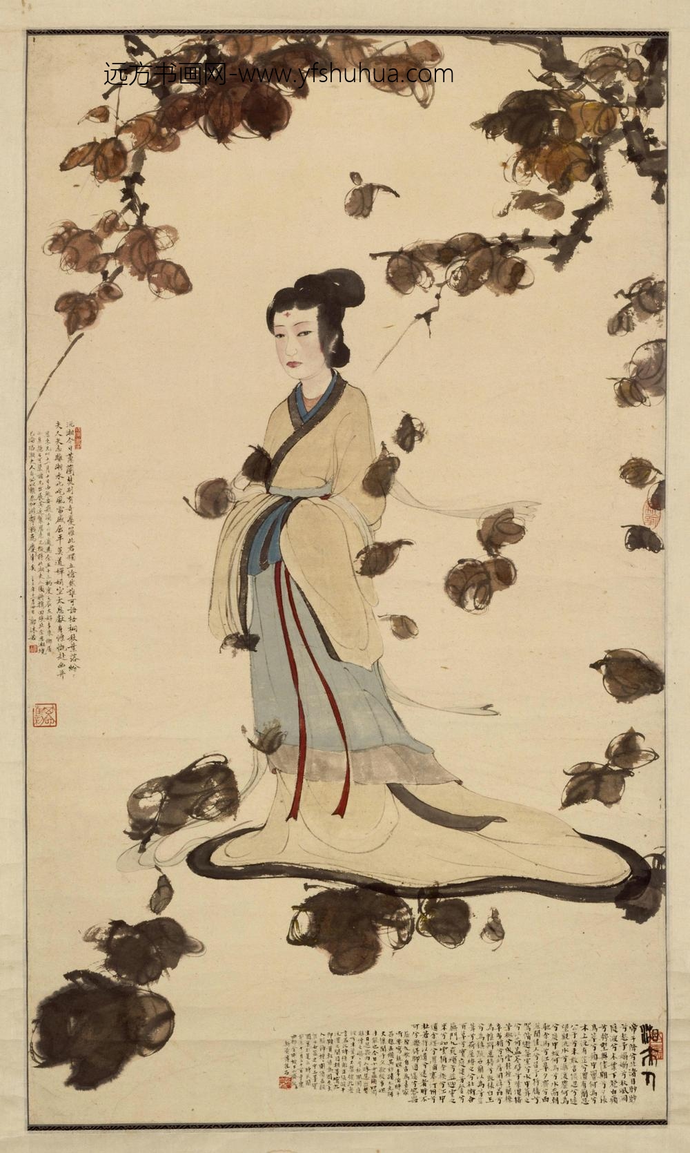 傅抱石湘夫人图轴