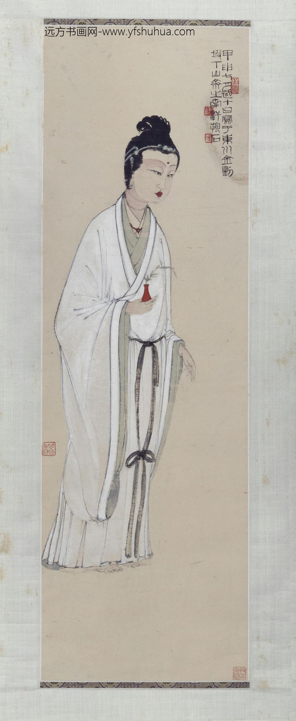 傅抱石观世音图轴