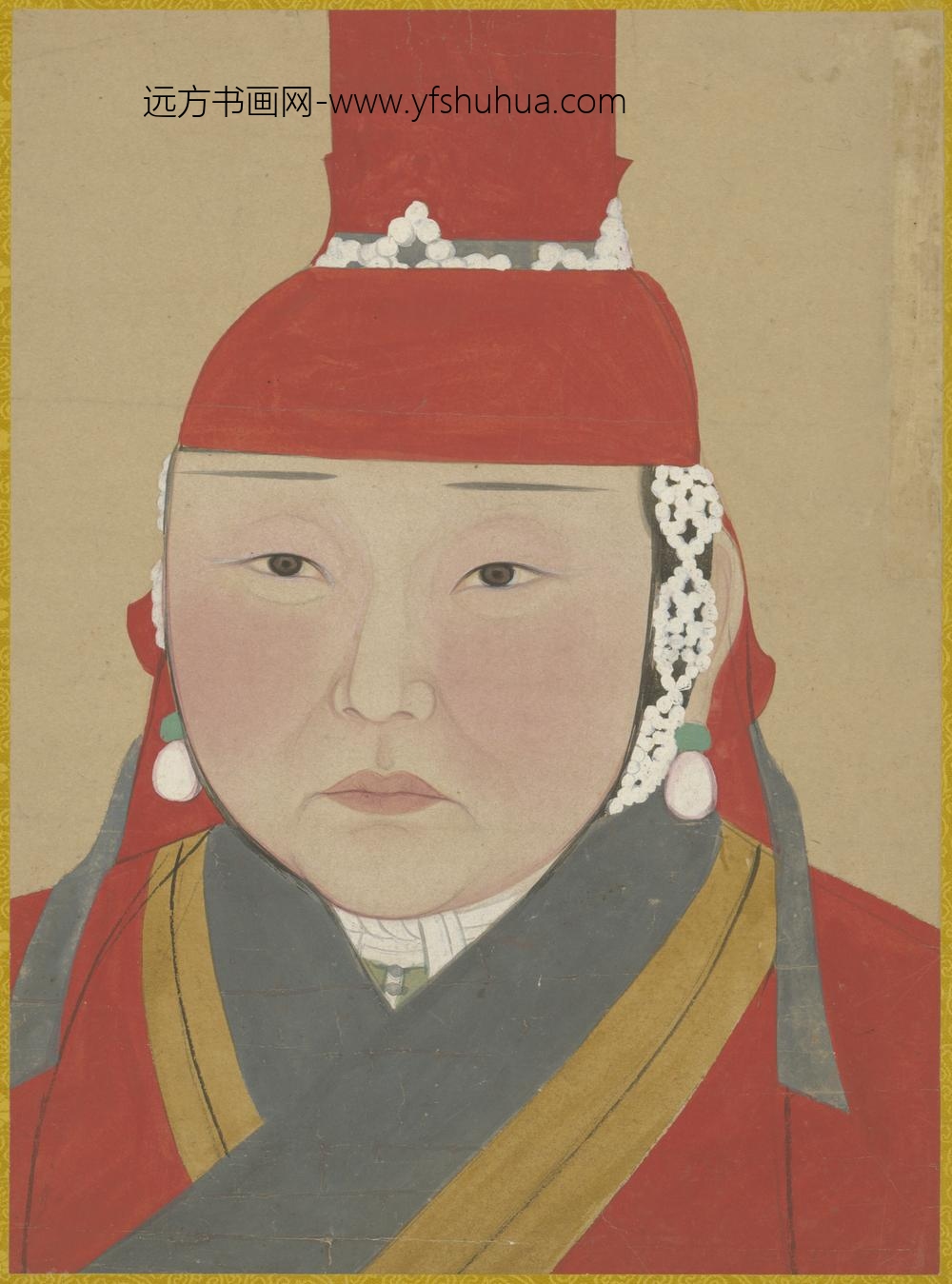 元-元人画元后妃太子像册-后妃像