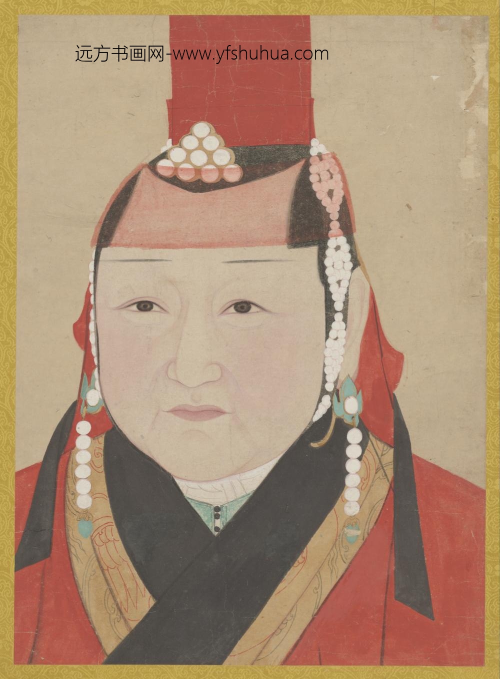元-元人画元后妃太子像册-后妃像