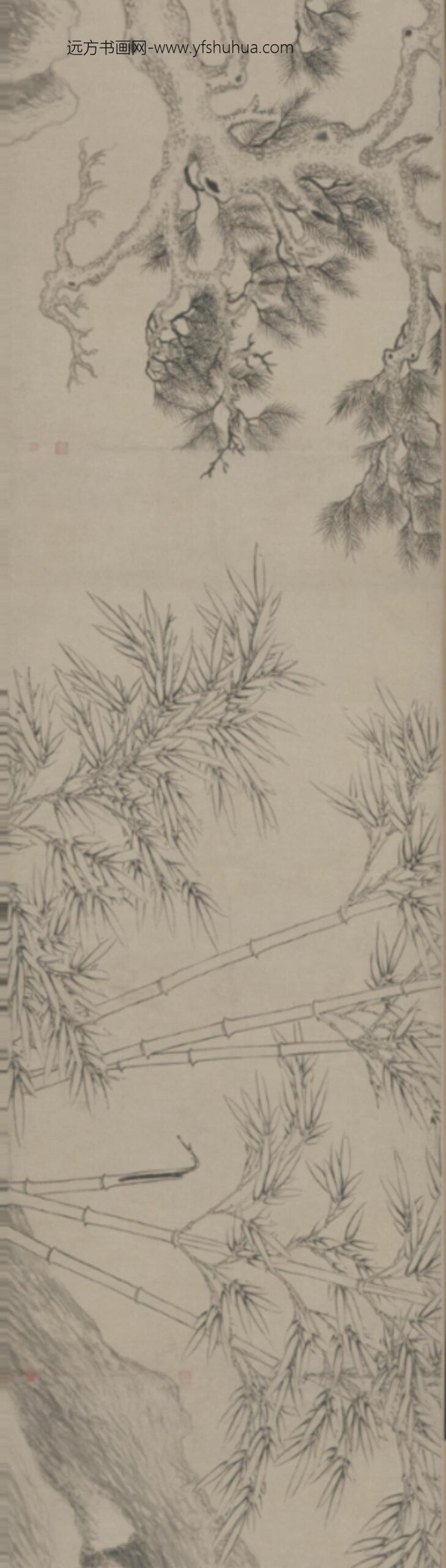 元-张逊钩勒竹卷_
