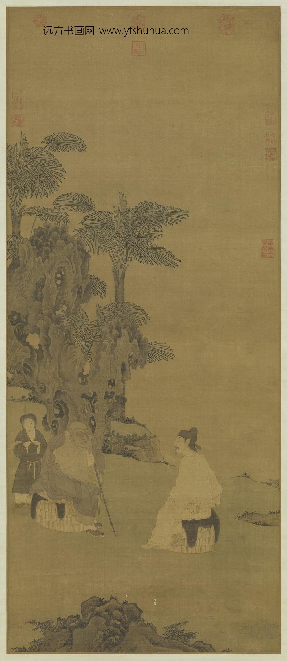 元人传经图轴