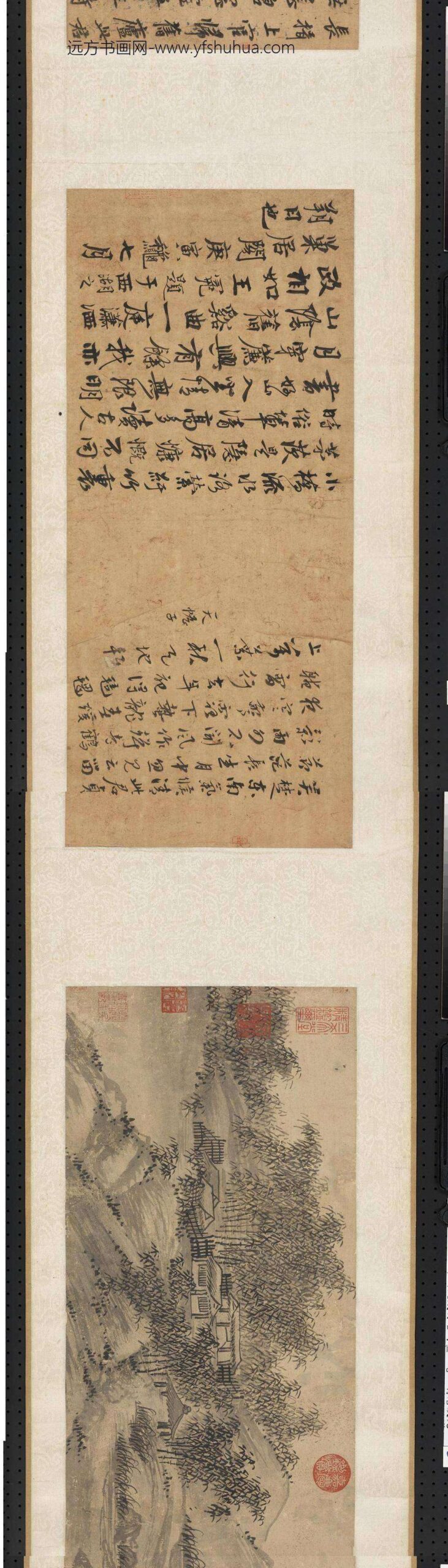 元人合笔陶九成竹居诗画卷_