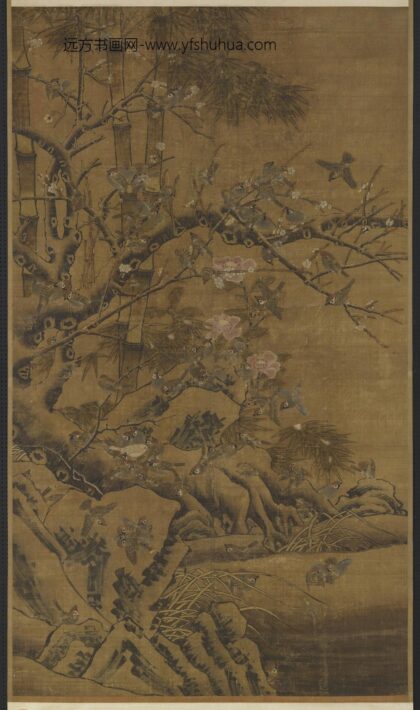 元人岁朝百爵轴.jpg