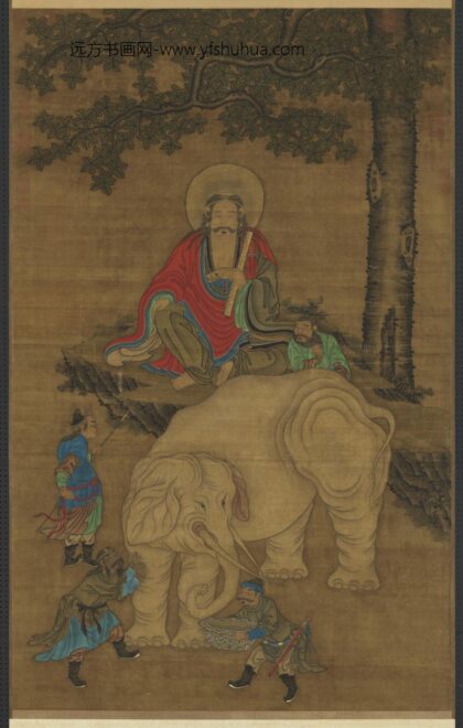元人文殊洗象图轴.jpg