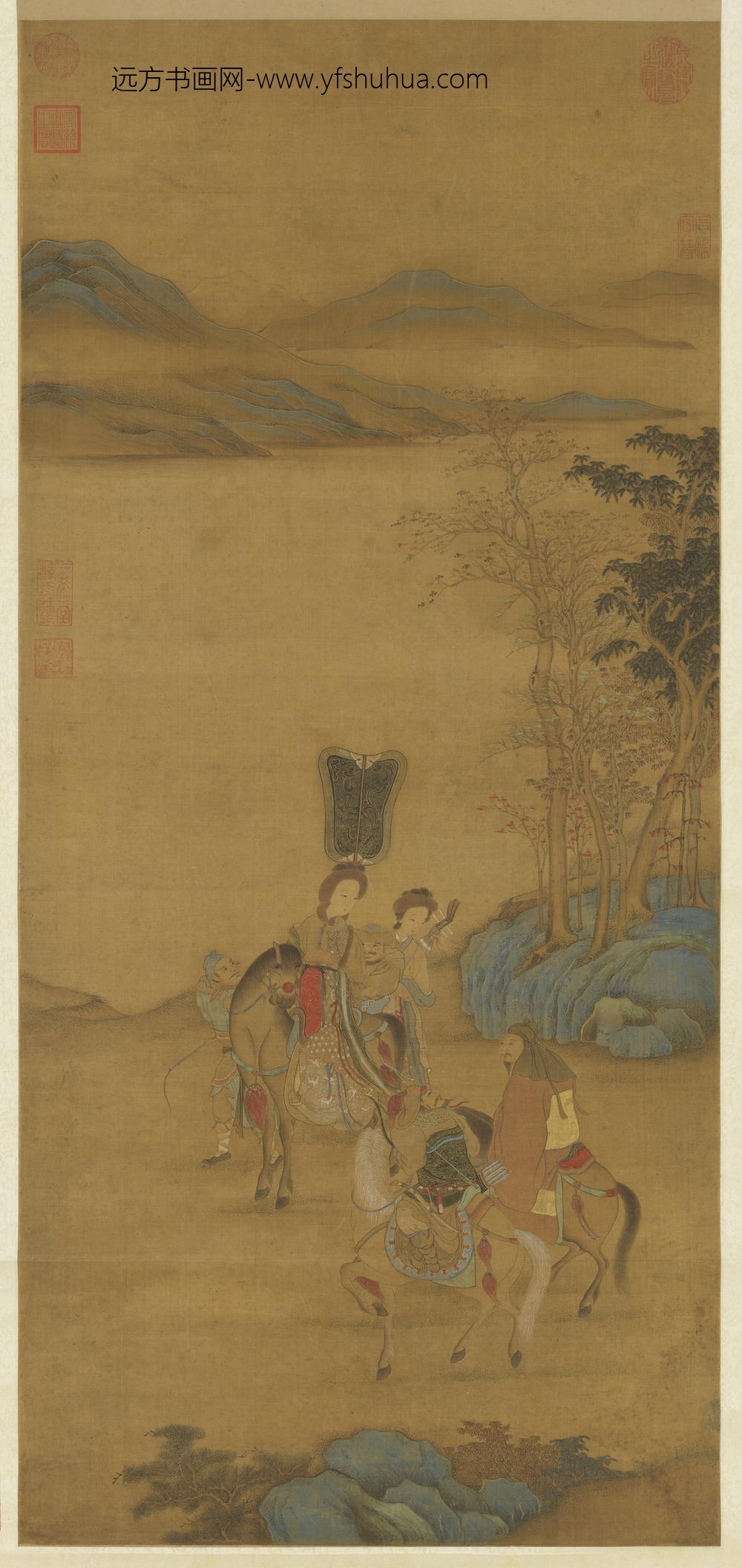 元人明妃出塞图轴